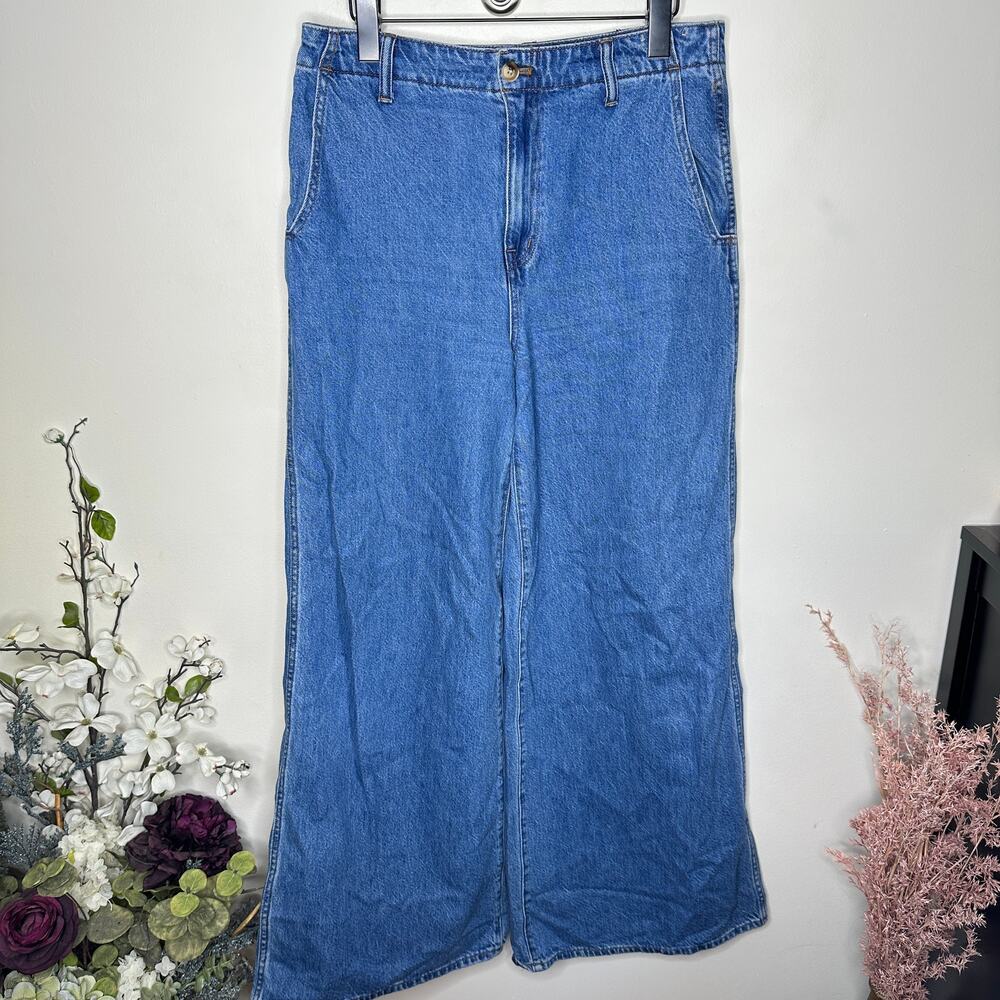 Madewell Wide Sweet Denim Trousers Java Wash Sz 2… - image 5